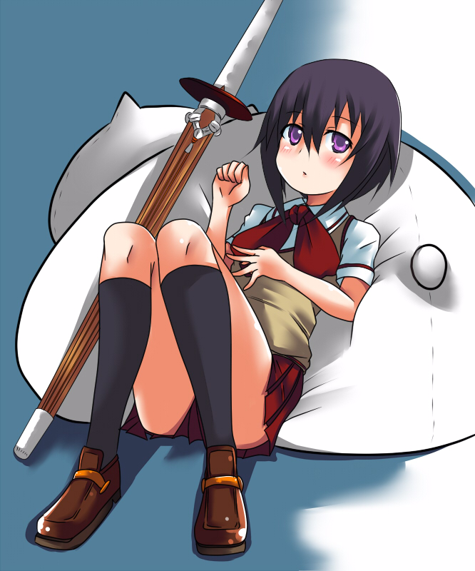 johnny funamushi, kawazoe tamaki, bamboo blade, 00s, 1girl, female focus, shinai, solo, sword, weapon