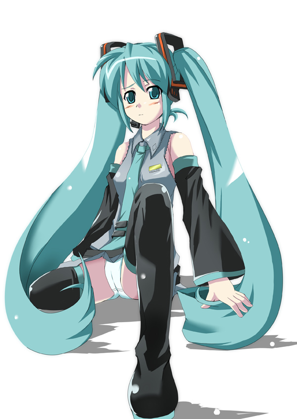 hatsune miku, vocaloid, tagme, panties, thighhighs, underwear