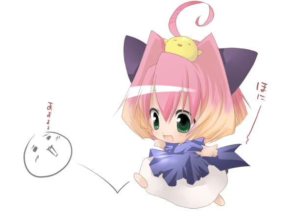 kosumotss, potemayo, tagme, 00s, ahoge, chibi, simple background, white background