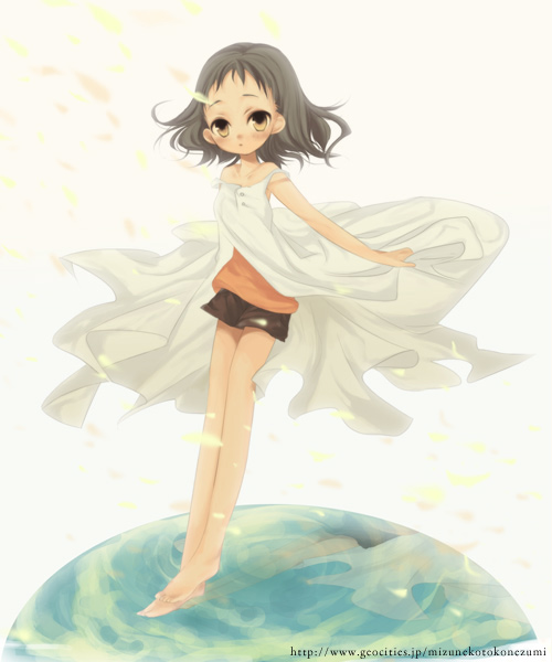 bear (artist), original, barefoot, earth (planet), grey hair, planet, solo, yellow eyes