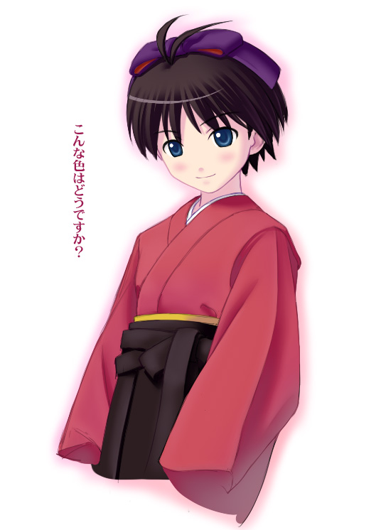 nekopuchi, kikuchi makoto, idolmaster, idolmaster (classic), idolmaster 1, translated, 00s, antenna hair, japanese clothes, solo