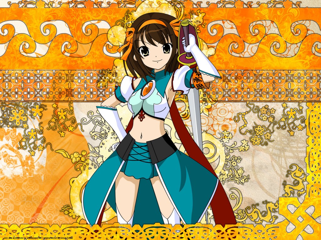 superheroine haruhi, suzumiya haruhi, suzumiya haruhi no tomadoi, suzumiya haruhi no yuuutsu, 00s, 1girl, female focus, knight, solo, sword, weapon