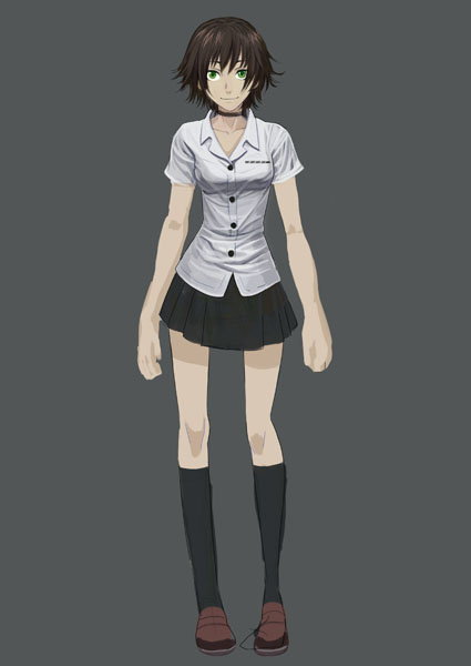 ogata 18, original, blouse, choker, green eyes, kneehighs, legs, shirt, skirt, socks