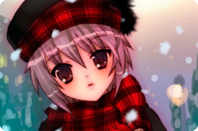 nanase meruchi, nagato yuki, suzumiya haruhi, suzumiya haruhi no yuuutsu, bad id, bad pixiv id, lowres, 00s, 1girl, female focus, hat, plaid clothes, plaid scarf, scarf, snow, snowing, solo