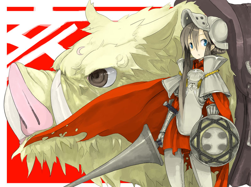 argonauts gemini, enchi, armor, boar, helmet, knight, lance, polearm, shield, solo, spear, weapon