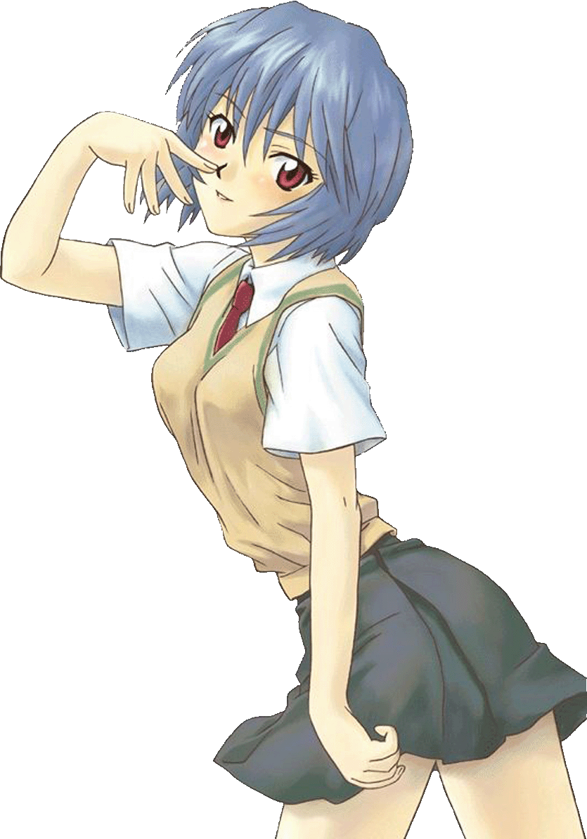 ayanami rei, neon genesis evangelion, blue hair, necktie, red eyes, school uniform, serafuku, short hair