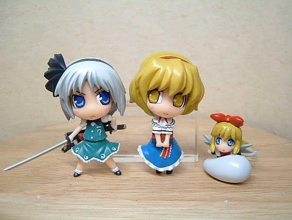 alice margatroid, konpaku youmu, shanghai doll, touhou, photo (medium), female focus, figure, katana, sword, weapon