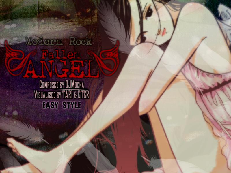 tari, djmax, djmax portable, 1girl, angel, barefoot, black hair, dress, feathers, female focus, hugging own legs, legs, lips, long hair, pink dress, solo, strap, text focus, wings