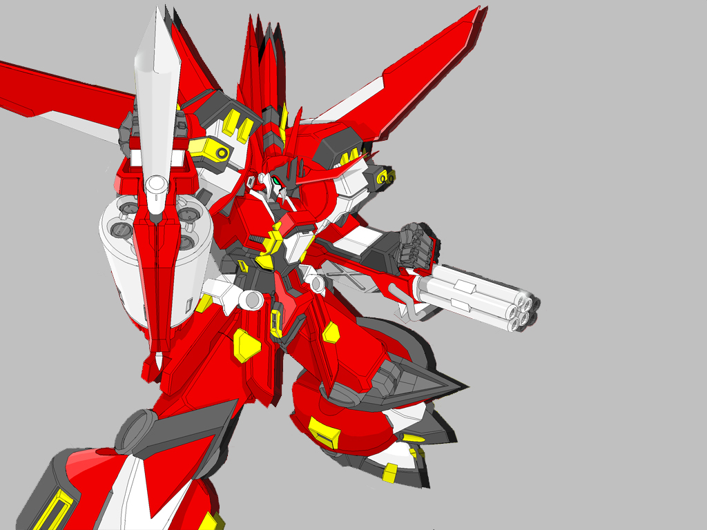 alteisen, banpresto, super robot wars, alt eisen, armor, helmet, machinery, mecha, no humans, robot, weapon