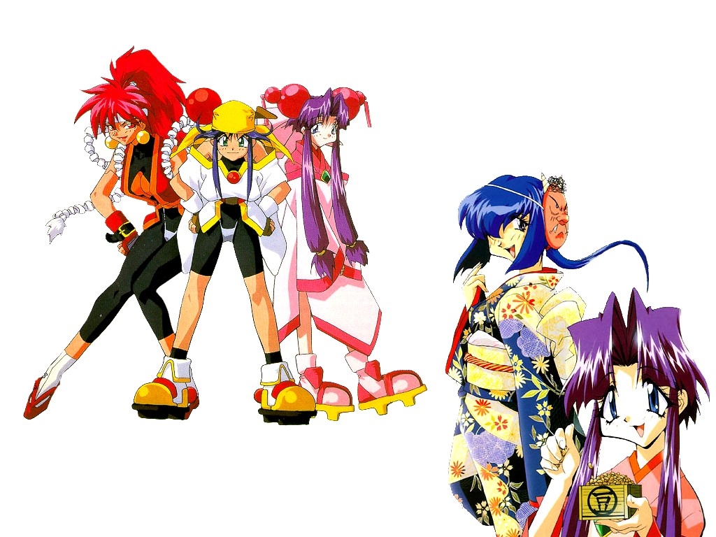 bloodberry, cherry (saber j), lime (saber j), luchs, saber marionette j, 1990s (style), japanese clothes, kimono, retro artstyle, yukata