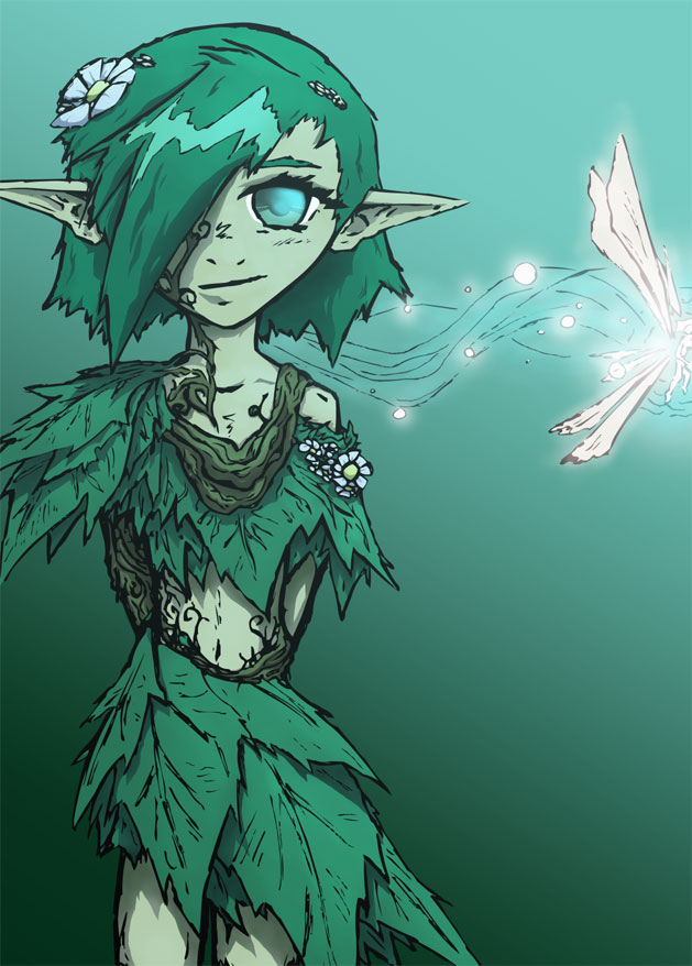 saria (zelda), nintendo, the legend of zelda, fairy, green hair, kokiri
