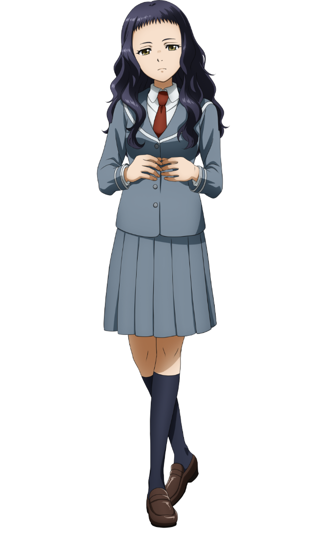 kaidou anri, ao ashi, official art, 1girl, anime coloring, black hair, black socks, blazer, breasts, brown shoes, closed mouth, collared shirt, full body, grey jacket, grey skirt, jacket, loafers, long hair, long sleeves, looking at viewer, medium breasts, nakatake manabu, necktie, pleated skirt, red necktie, school uniform, shirt, shoes, simple background, skirt, socks, solo, standing, transparent background, wavy hair, white shirt