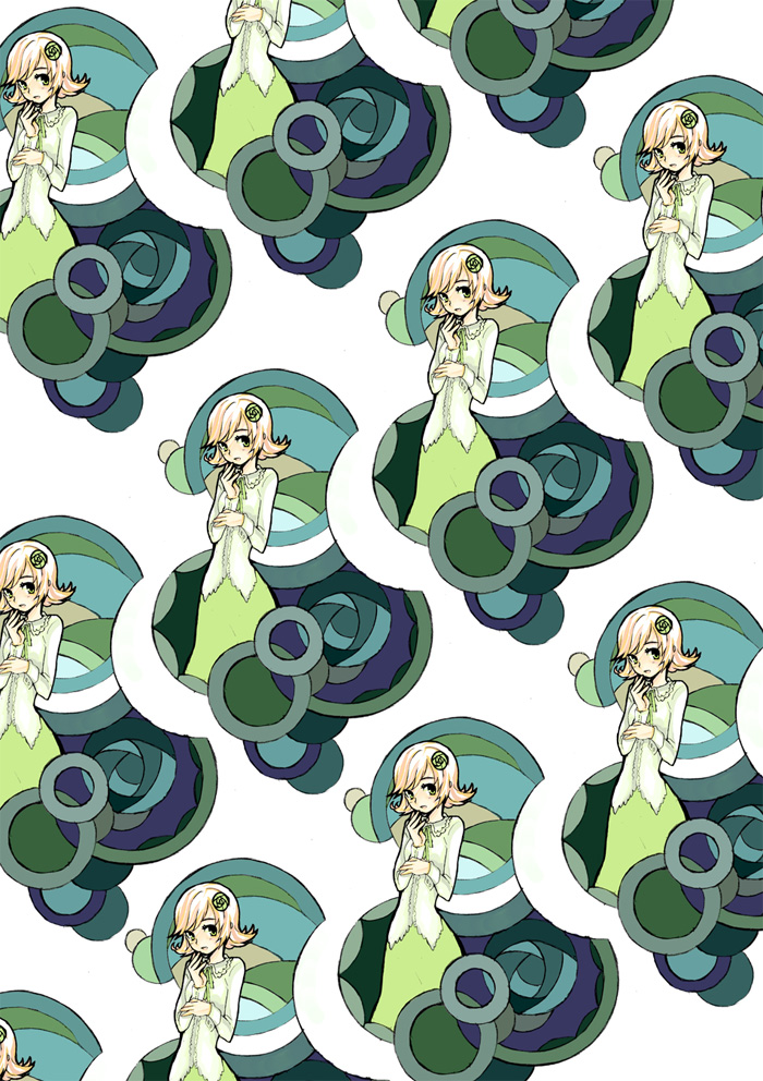 dadami, original, bad id, bad pixiv id, tagme, flower, green theme, pink hair, tileable