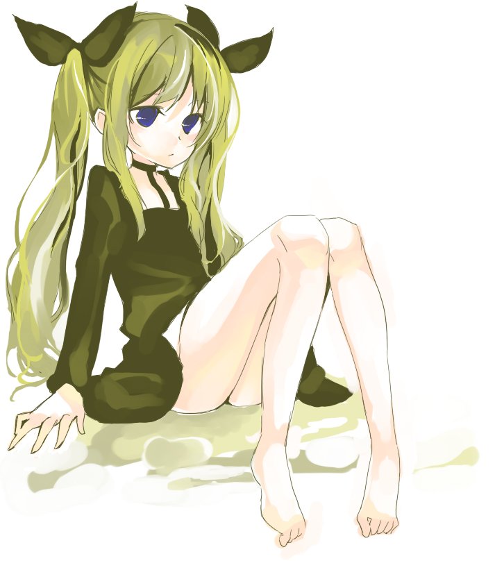 k (li), fate testarossa, lyrical nanoha, mahou shoujo lyrical nanoha, mahou shoujo lyrical nanoha a's, bad id, bad pixiv id, 00s, barefoot, blonde hair, blue eyes, dress, solo, twintails