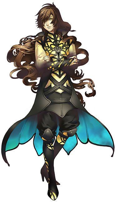 rokka (pixiv 28833), rukka, 1boy, armor, crossed arms, full body, long hair, male focus, simple background, solo