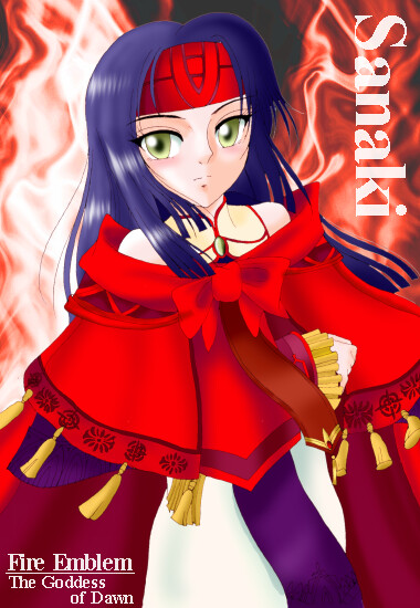 hissaa (starlight express), sanaki kirsch altina, fire emblem, fire emblem: path of radiance, fire emblem: radiant dawn, nintendo, bad id, 1girl, female focus, headband, purple hair, solo, yellow eyes
