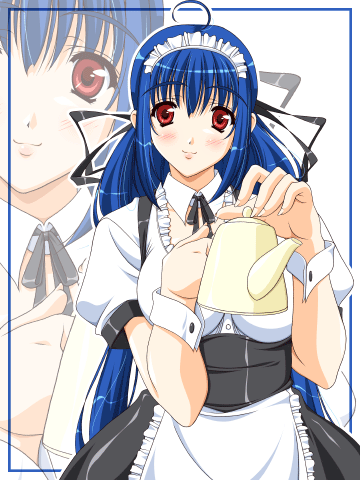 dizzy (guilty gear), arc system works, guilty gear, animated, animated gif, lowres, blinking, solo, waitress, zoom layer
