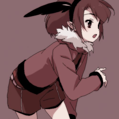 betelgeuse, original, bad id, bad pixiv id, lowres, animal ears, jacket, oekaki, pointy ears, rabbit ears, shorts, solo
