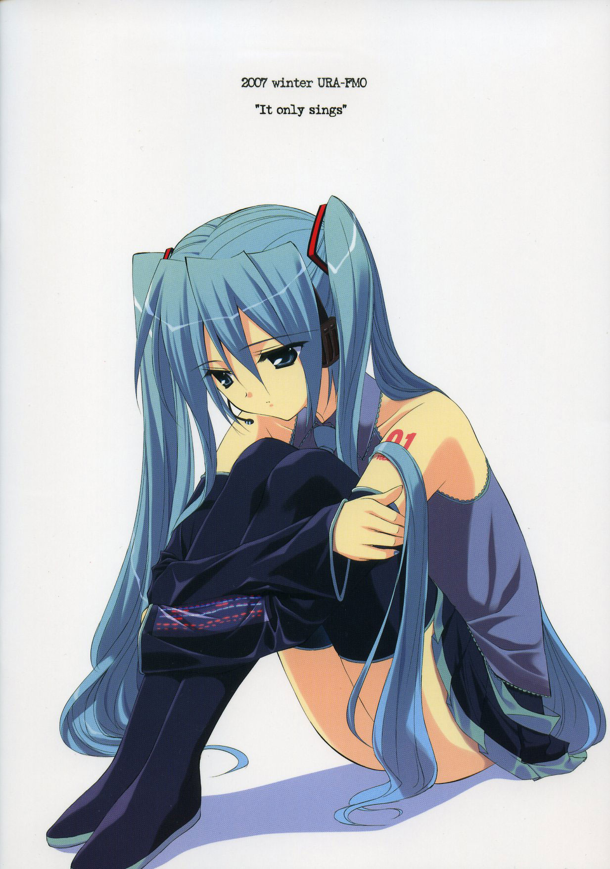fumio (ura fmo), hatsune miku, vocaloid, duplicate, highres, tagme, long hair, solo, thighhighs, twintails, very long hair