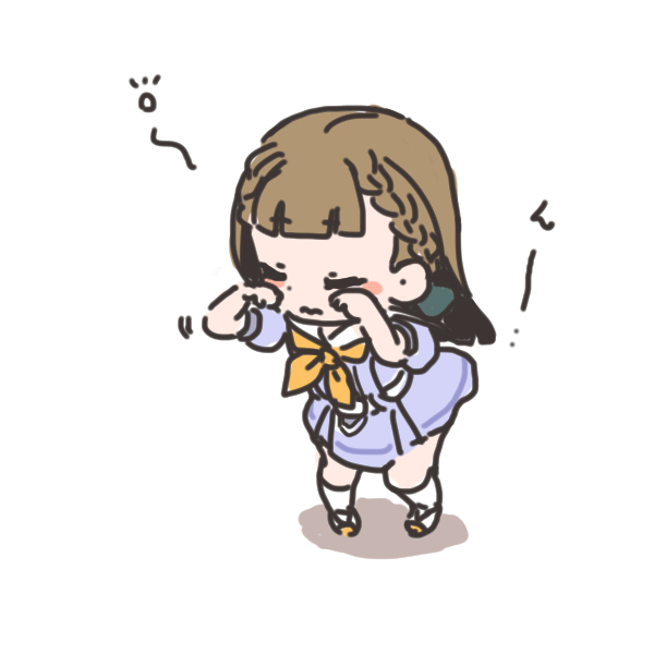 shinanoya (satanicad), kachimachi kosuzu, link! like! love live!, love live!, commentary request, 1girl, 3:, black bow, blush stickers, bow, braid, brown hair, center-flap bangs, closed eyes, closed mouth, deformed, dress, hair bow, hasu no sora school uniform, kneehighs, long hair, neckerchief, pleated dress, puffy short sleeves, puffy sleeves, purple dress, rubbing eyes, sailor collar, sailor dress, school uniform, shoes, short dress, short sleeves, side braids, sleeping, socks, solo, squeans, uwabaki, virtual youtuber, white sailor collar, white socks, yellow neckerchief, yellow shoes