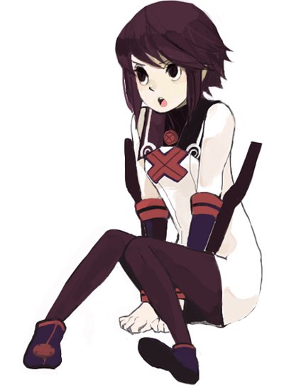 hagiko, toris, summon night, bad id, bad pixiv id, black eyes, black hair, dress, elbow gloves, gloves, pantyhose, solo