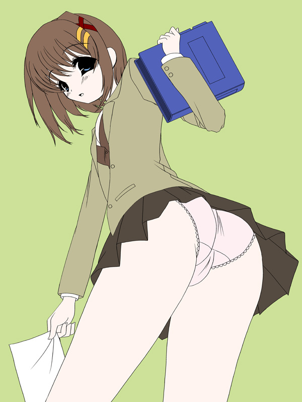 frapowa, yagami hayate, lyrical nanoha, mahou shoujo lyrical nanoha, mahou shoujo lyrical nanoha strikers, unfinished, 00s, ass, panties, pink panties, solo, underwear