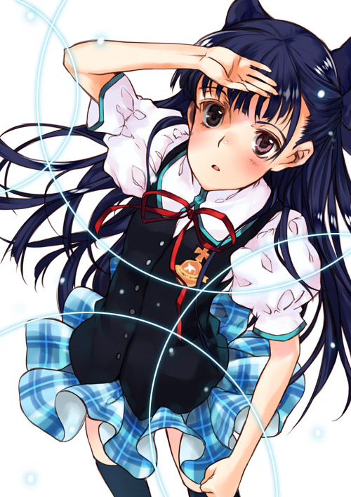 mizuki makoto, mizuhara tsuzumi, period, 1girl, female focus, long hair, school uniform, serafuku, solo, thighhighs