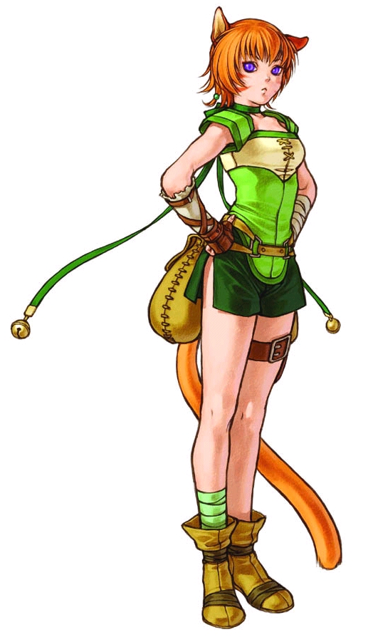 kita senri, lethe (fire emblem), fire emblem, fire emblem: path of radiance, fire emblem: radiant dawn, nintendo, official art, animal ears, cat ears, cat tail, collar, laguz (race), simple background, tail, white background