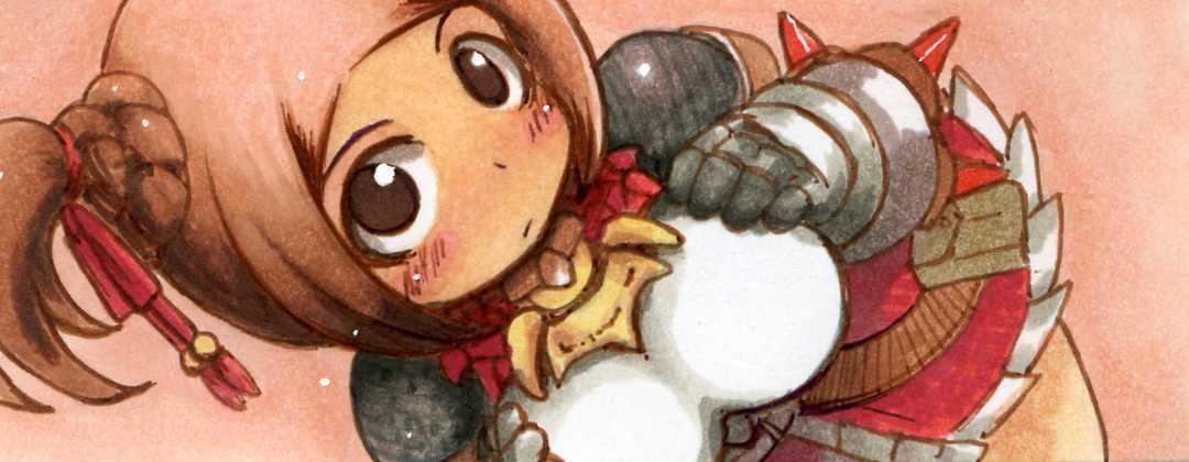 capcom, monster hunter (series), tagme, armor, banner, blush, ribbon