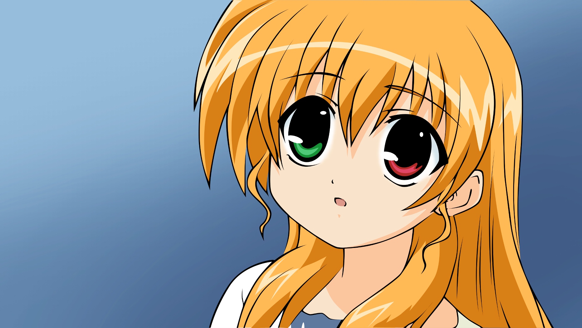 vivio, lyrical nanoha, mahou shoujo lyrical nanoha, mahou shoujo lyrical nanoha strikers, derivative work, highres, vector trace, 00s, heterochromia, solo