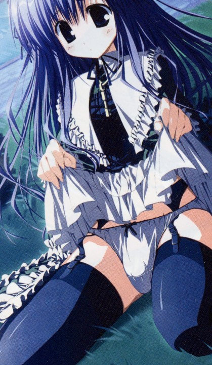 yakumo hamaji, h2o footprints in the sand, 00s, 1boy, crossdressing, crossdressing (mtf), garter belt, lingerie, male focus, panties, shota, solo, thighhighs, trap, underwear