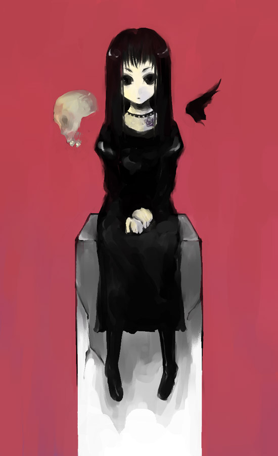transient, original, tagme, black eyes, black hair, dress, solo