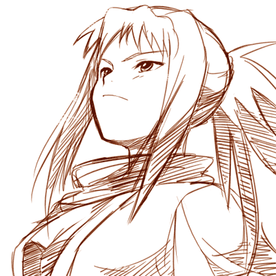 aoba (smartbeat), midori, aoba, sugiura midori, my-hime, my-otome, lowres, 00s, monochrome, ponytail, solo