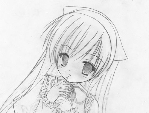 nagatsuki rio, suiseiseki, rozen maiden, lowres, 00s, 1girl, female focus, greyscale, monochrome, solo