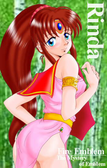 hissaa (starlight express), linde (fire emblem), fire emblem, fire emblem: mystery of the emblem, nintendo, blue eyes, brown hair, long hair, ponytail