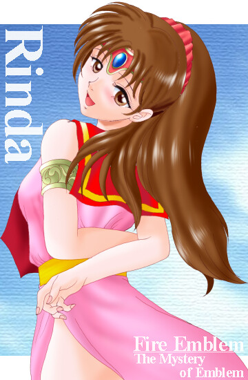 hissaa (starlight express), linde (fire emblem), fire emblem, fire emblem: mystery of the emblem, nintendo, blue eyes, brown hair, long hair, ponytail