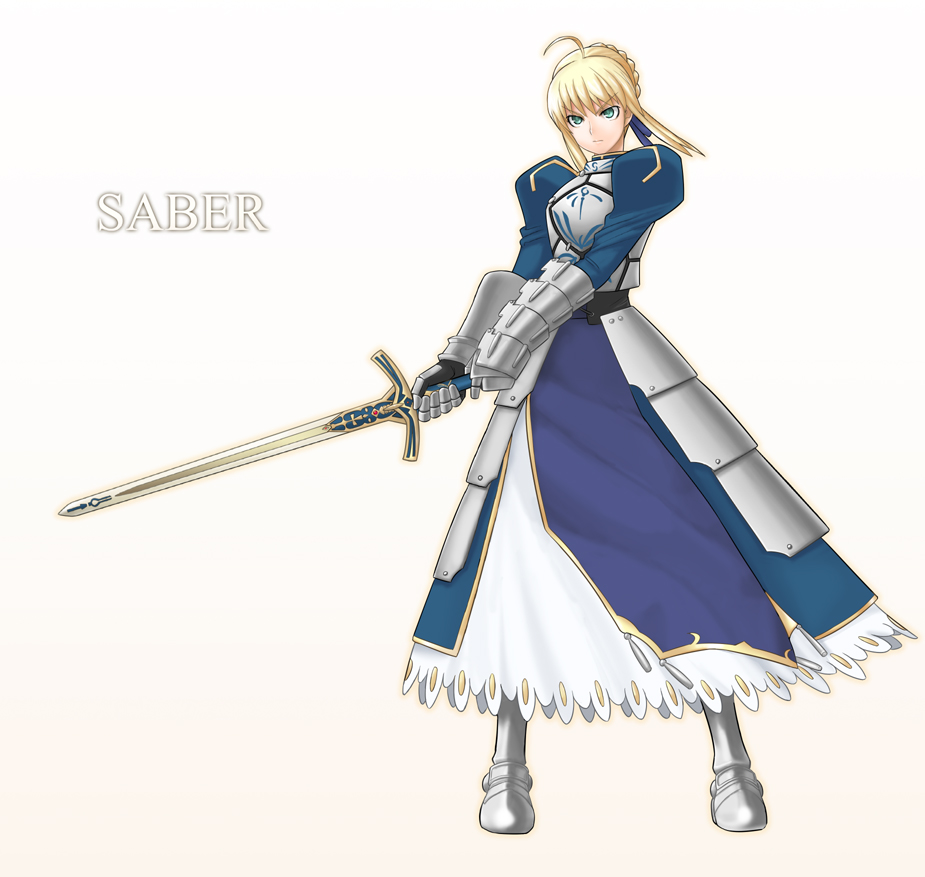sugar (sugarless), artoria pendragon (fate), saber (fate), fate/stay night, fate (series), 00s, 1girl, armor, female focus, simple background, solo