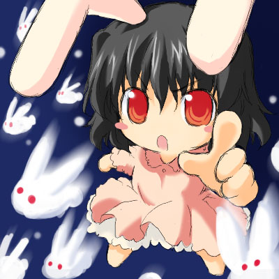 inaba tewi, touhou, lowres, 1girl, chibi, female focus, solo