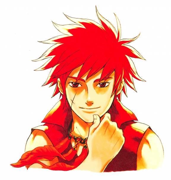 apollo (aquarion), aquarion (series), sousei no aquarion, 00s, 1boy, male focus, red eyes, red hair, scar, solo