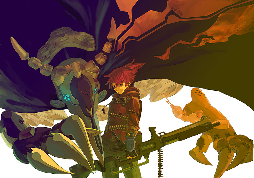 won (toufunokado), original, 1boy, goggles, gun, male focus, solo, weapon