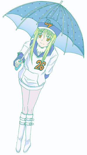 amber (darker than black), darker than black, 00s, 1girl, female focus, green hair, pantyhose, solo, umbrella