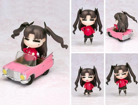 tohsaka rin, fate/stay night, fate (series), nendoroid, photo (medium), 00s, 1girl, car, chibi, cigarette, figure, motor vehicle, smoking, thighhighs, twintails, two side up