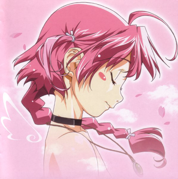 watanabe akio, nakahara komugi, nurse witch komugi-chan, 00s, ahoge, braid, cherry blossoms, choker, closed eyes, jewelry, necklace, pink hair, solo