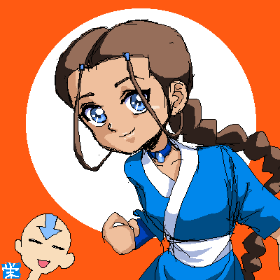 kazui sakae, aang, katara, avatar: the last airbender, nickelodeon, avatar, lowres, oekaki