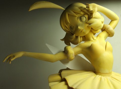 princess tutu, lowres, photo (medium), tagme, 00s, 1girl, ahoge, ballerina, ballet, female focus, figure, solo, statue