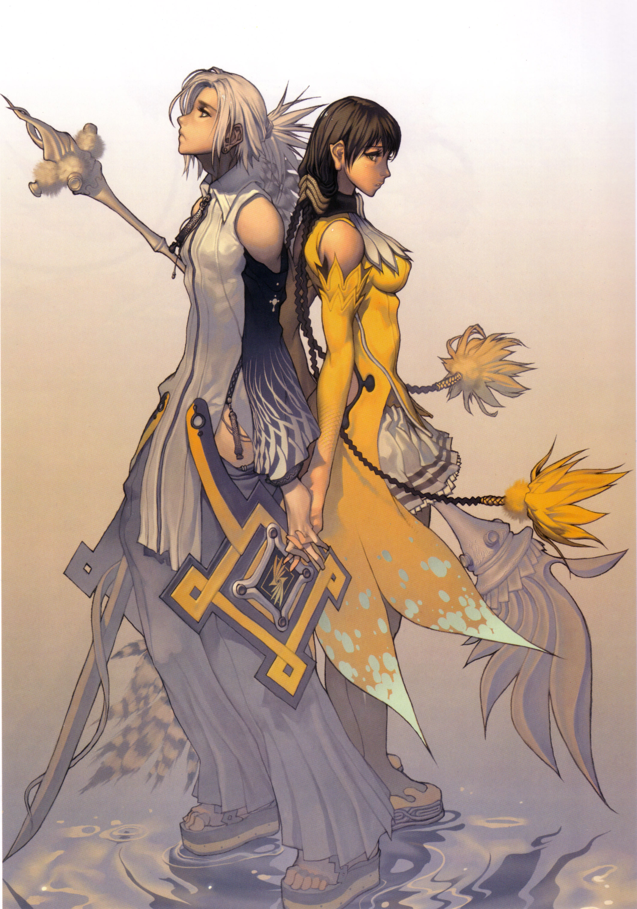 kim hyung tae, calintz, reith, magna carta, magna carta crimson stigmata, oxide 2, absurdres, highres, scan, dress, sword, weapon