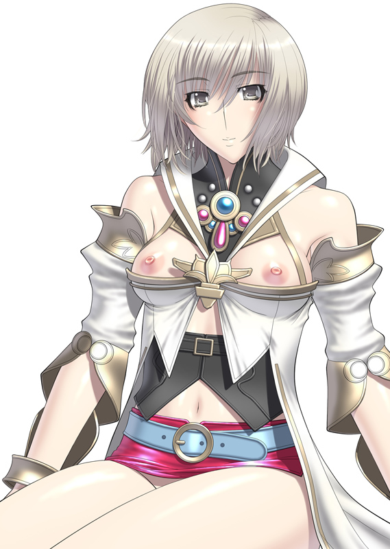 kansuke, ashelia b'nargin dalmasca, final fantasy, final fantasy xii, 00s, 1girl, belt, breasts, female focus, midriff, nipples, small breasts, solo
