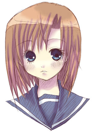 ryuuguu rena, higurashi no naku koro ni, lowres, 00s, 1girl, female focus, school uniform, serafuku, solo