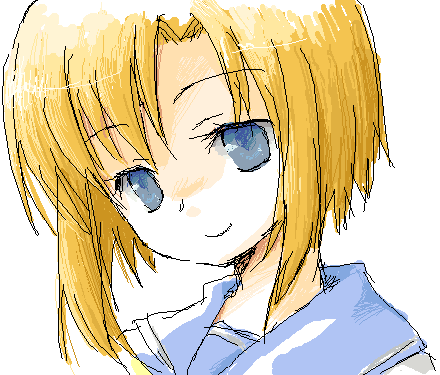 ryuuguu rena, higurashi no naku koro ni, lowres, 00s, 1girl, female focus, oekaki, portrait, school uniform, serafuku, solo