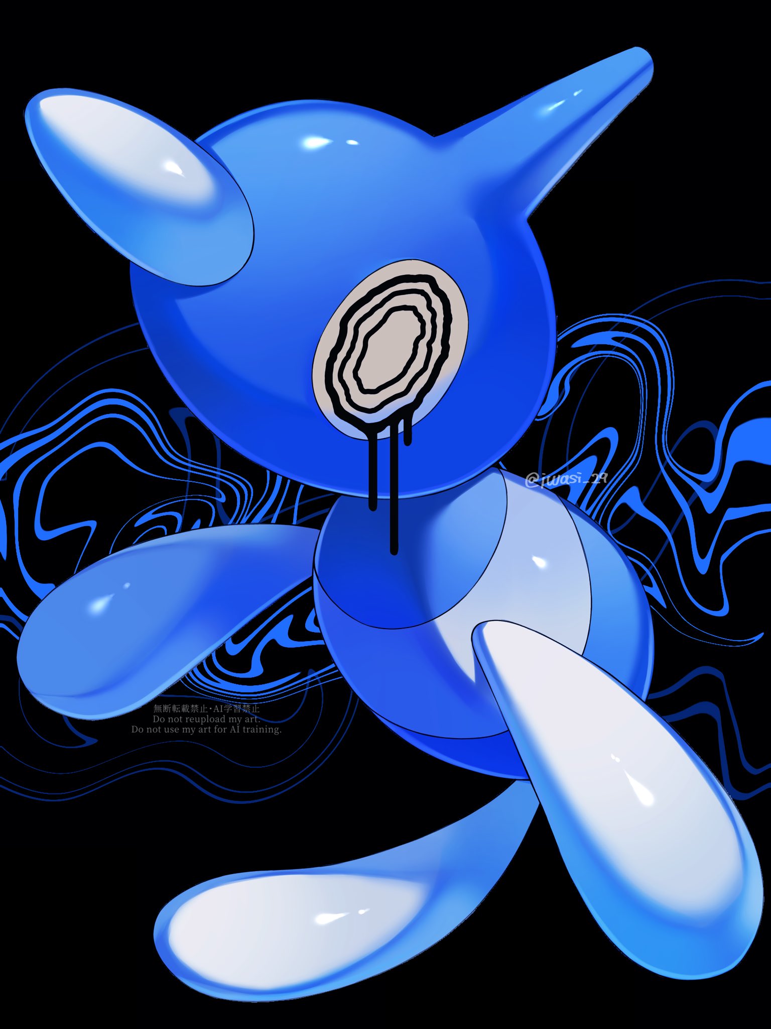iwasi 29, porygon-z, nintendo, pokemon, highres, alternate color, black background, colored sclera, full body, gen 4 pokemon, glitch, looking at viewer, no humans, pokemon (creature), pokemon focus, ringed eyes, shiny pokemon, simple background, solo, yellow eyes